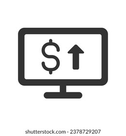Dollar Growth glyph vector icon isolated. Dollar Growth stock vector icon for web, mobile app and ui design