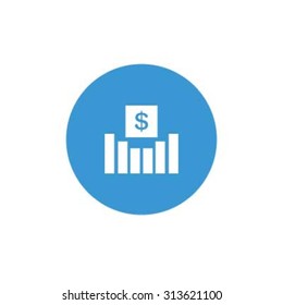 Dollar growth Icon. Blue Business Pictogram. vector illustration