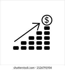 ilustración vectorial de icono de crecimiento en dólares