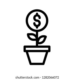 dollar growth line icon