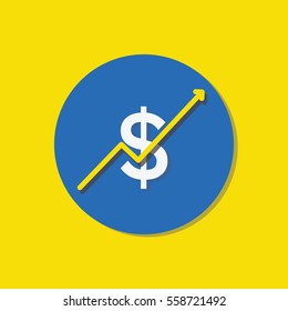 dollar growth rate vector icon