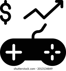 icono plano vectorial de crecimiento en dólares