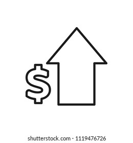 dollar growth vector icon