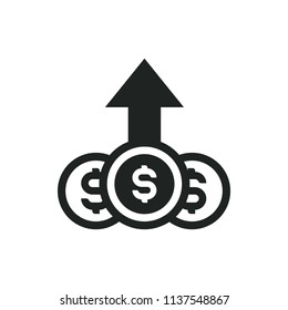 dollar growth vector icon