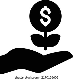 dollar growth Vector illustration on a transparent background.Premium quality symbols.Glyphs vector icon for concept and graphic design.