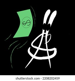 Dollar hand drawing logo symbol stonk like mister crab fun see money. Unique dollar picture for banner blog  business  statistic data trading money inflation icon world money statistic