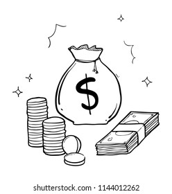 dollar hand drawn