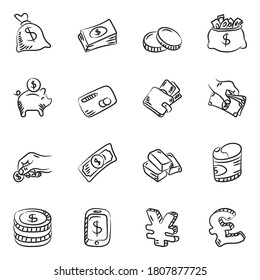 Dollar Hand Drawn Vectors Pack 