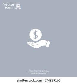 Dollar with hand icon