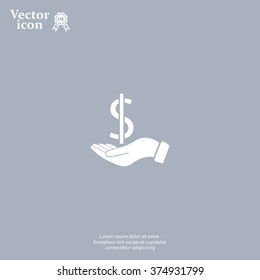 Dollar with hand icon