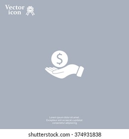 Dollar with hand icon