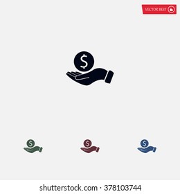 Dollar with hand icon