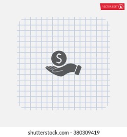 Dollar with hand icon