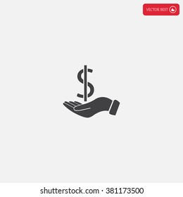 Dollar with hand icon