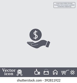 Dollar with hand icon