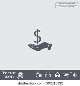 Dollar with hand icon