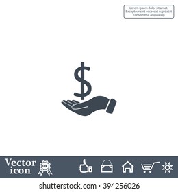 Dollar with hand icon