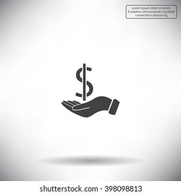 Dollar with hand icon