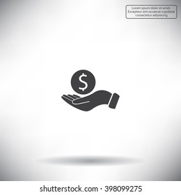 Dollar with hand icon