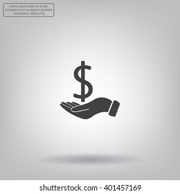 Dólar con icono de mano