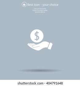 Dollar with hand icon