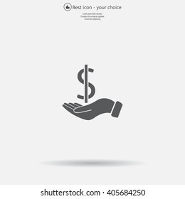 Dollar with hand icon