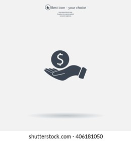 Dollar with hand icon