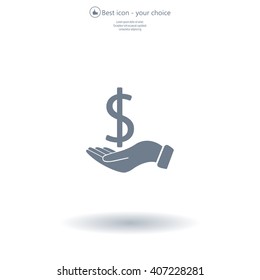 Dollar with hand icon