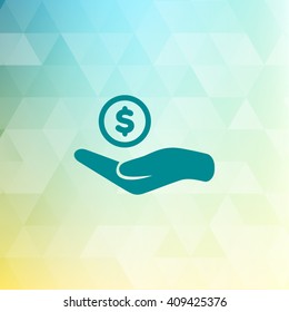 Dollar with hand icon