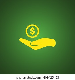 Dollar with hand icon