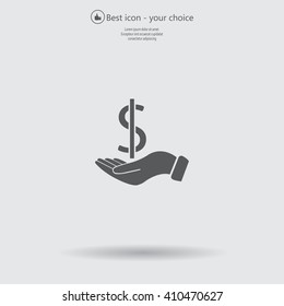 Dollar with hand icon