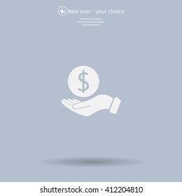 Dollar with hand icon