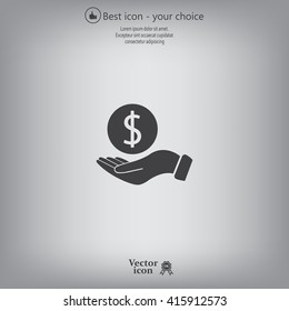 Dollar with hand icon