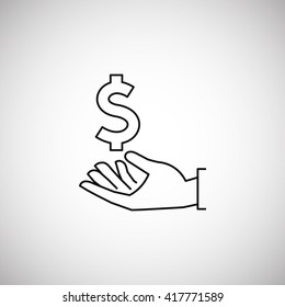 Dollar in hand icon