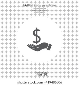 Dollar with hand icon