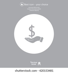 Dollar with hand icon