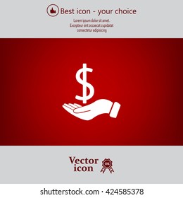 Dollar with hand icon