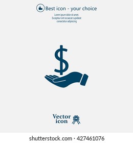 Dollar with hand icon