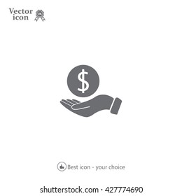 Dollar with hand icon