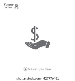 Dollar with hand icon