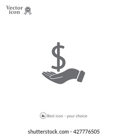 Dollar with hand icon