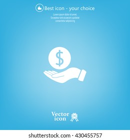 Dollar with hand icon