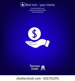 Dollar with hand icon