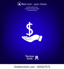 Dollar with hand icon