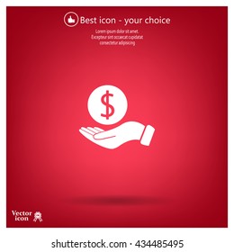 Dollar with hand icon