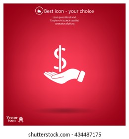 Dollar with hand icon