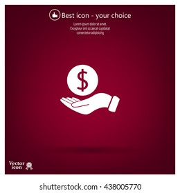 Dollar with hand icon