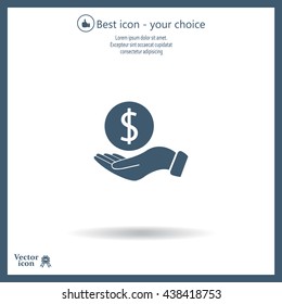 Dollar with hand icon