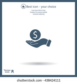 Dollar with hand icon