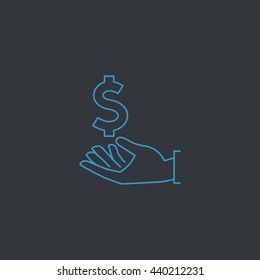 Dollar in hand icon